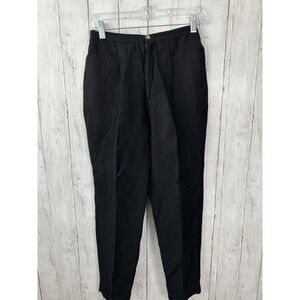 Women's GAP Linen Blend Ankle Black Dress Pants Size 6